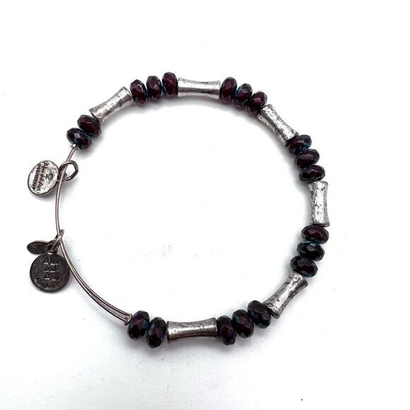 Alex and Ani Beaded Bangle Bracelet garnet - Picture 3 of 5